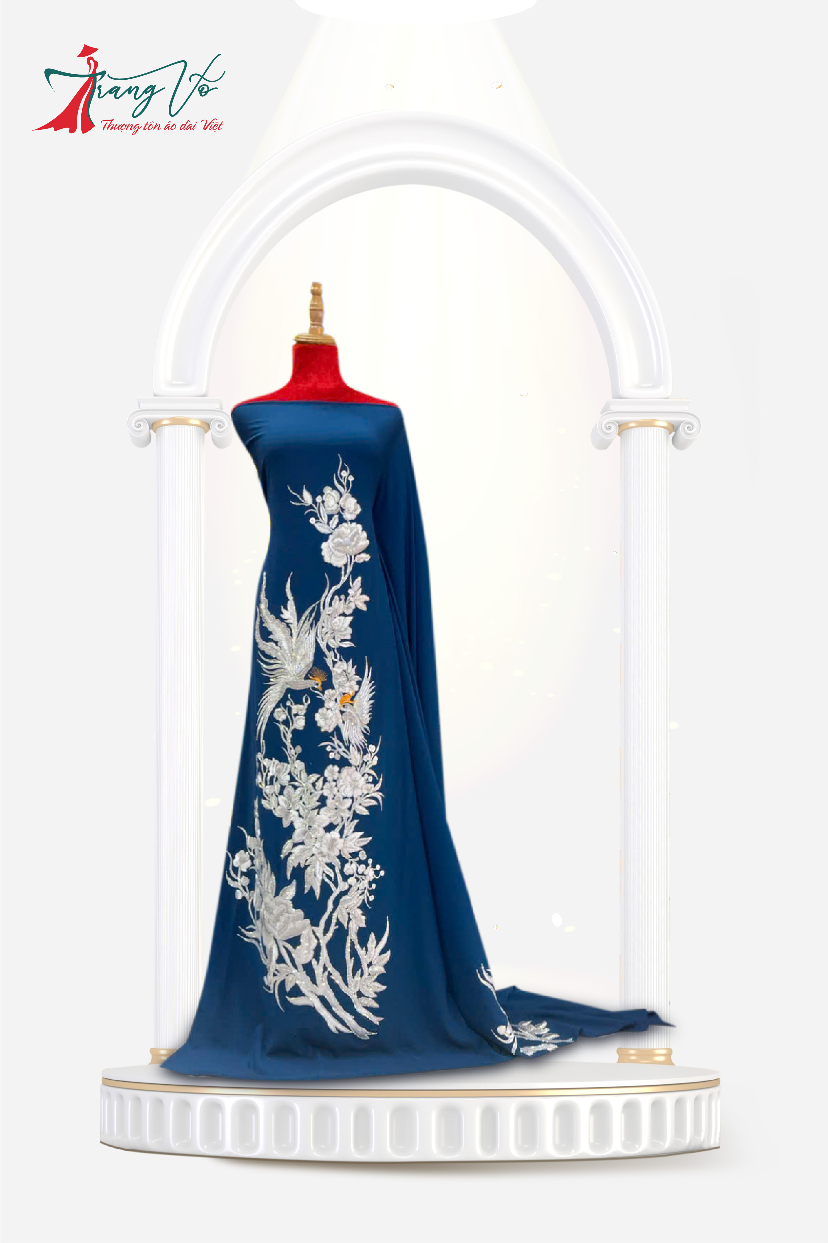 LEN Ý THÊU ÉP ĐÁ CAO CẤP HỌA TIẾT CHIM HẠT #06112403